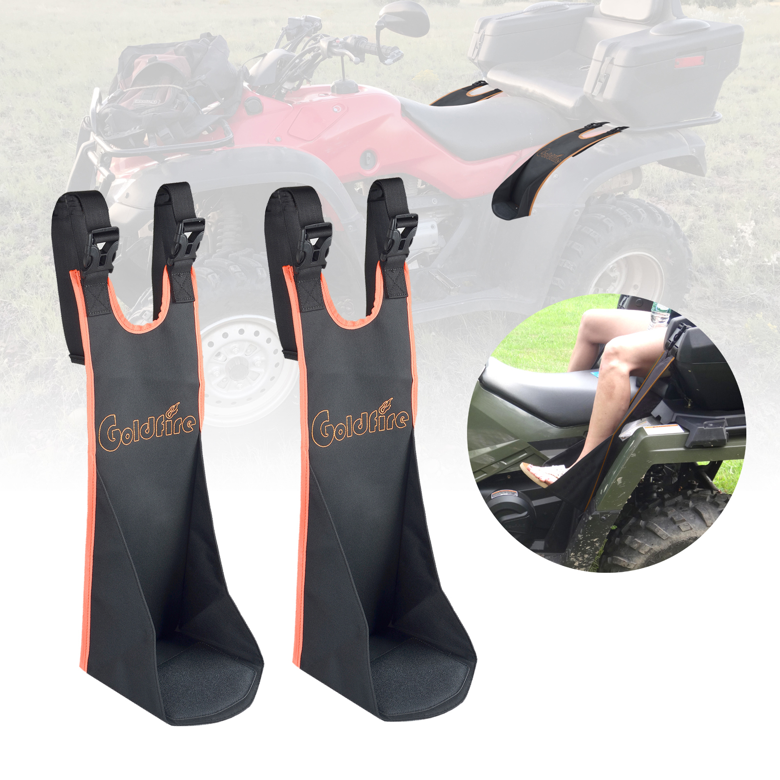 Universal ATV Accessories Rear Passenger Foot Pegs Adjustable Foldable Wear-Resistant Foot Rest Fits for Polaris Sportsman Honda