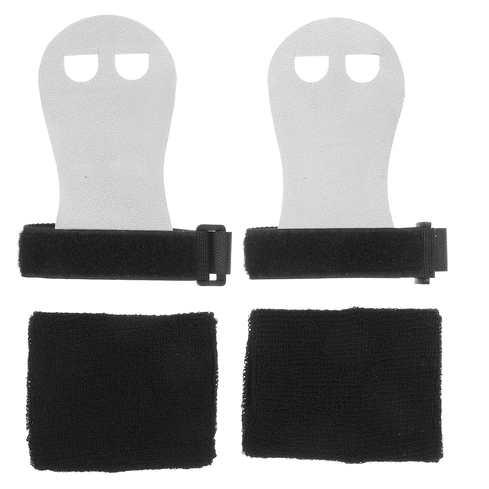 1 set Black Palm Guards Weightlifting Wrist Straps Gymnastics Grips For Kids Adjustable Hook Loop Barbell Lifting