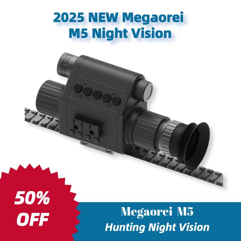 Megaorei M5 2025 Digital Riflescope Night Vision Sight 1080P 5x Zoom All-in-1 for Hunting