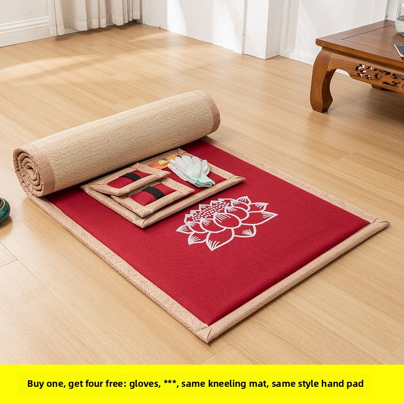 108Zen Meditation Large Worship Cushion Special Sitting Zen Mat Smooth Large Head Home Thickened Four Seasons Worship Exercise