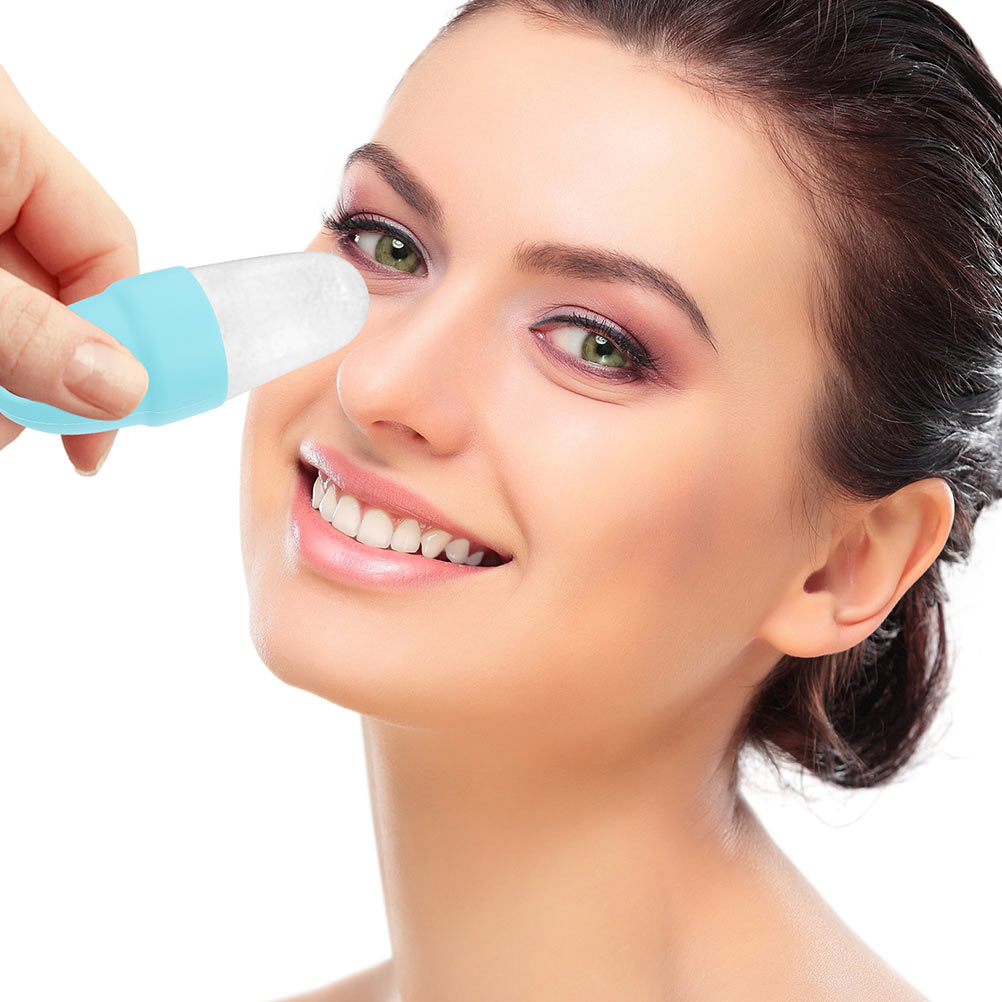 2pcs Facial Silicone Grid for Skin Care Face Massager Reusable Gel Pack Cooling Eyes Relief Fatigue