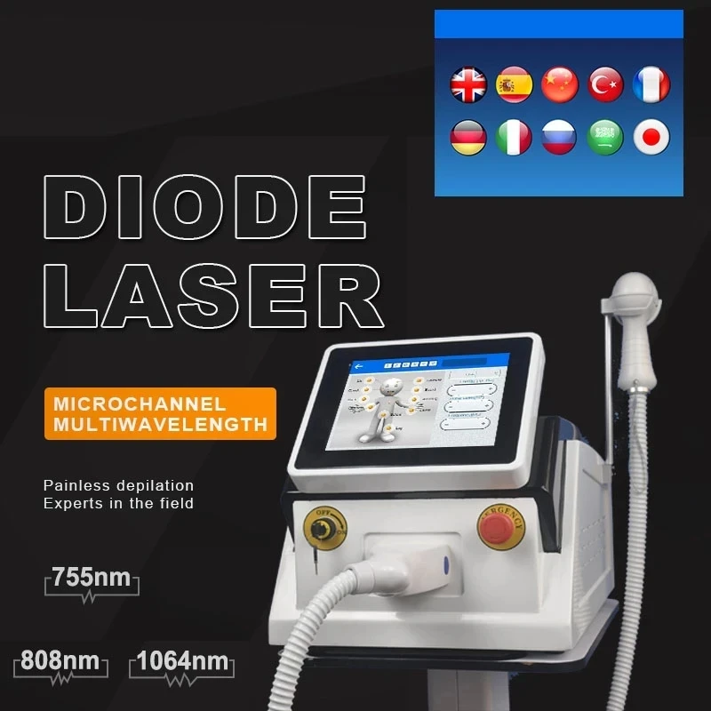 Diode Laser Permanent Hair Removal Machine 2025 Profesional 4000w 808nm 4 Wave Alexandrite 755nm Equipment