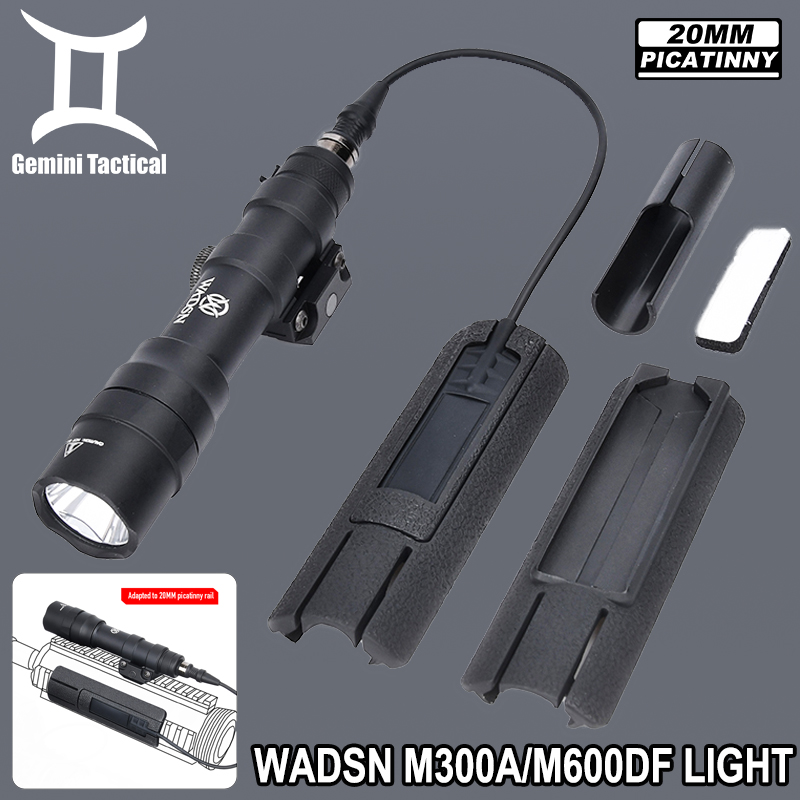 Wadsn 1400Lumens M600DF Hunting Flashlight Set Tactical M300A Scout Light M300a MINI Spotlight Switch Fixed Mount Fit 20MM Rail