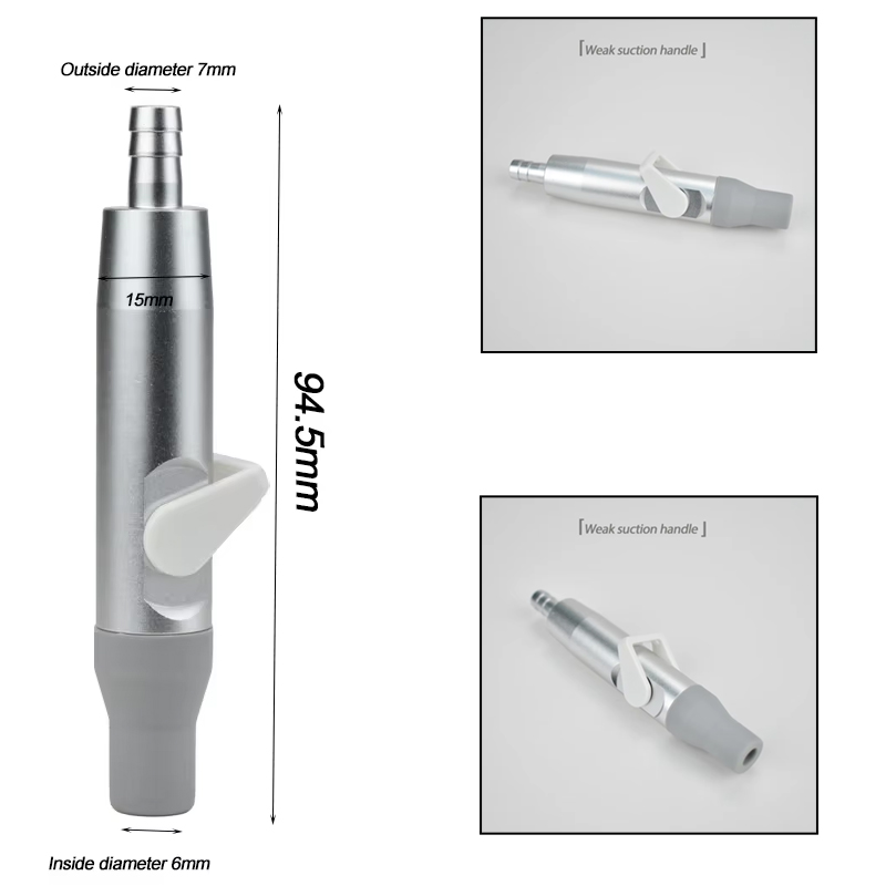 1PCS Dental Saliva Ejector Suction Valve SE/HVE Tip Adaptor - Strong/Weak Suction Handle with Switch for Dental Clinic