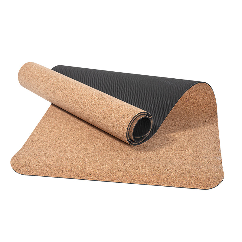 Natural Cork Yoga Mat Nonslip Mat with Carrying Strap and Lightweight for Hot Yoga and Outdoor or Indoor Yoga