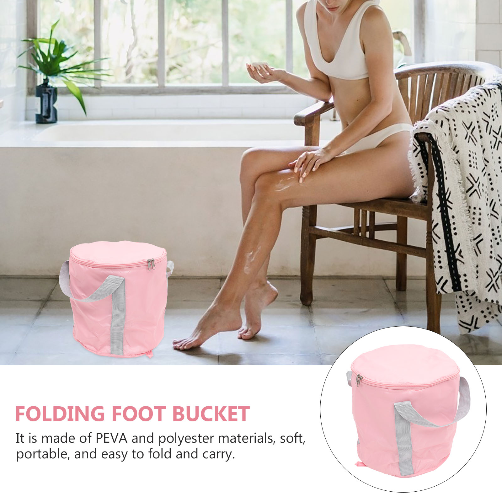 Foot Soaking Bucket Foldable Travel Basin Deep 5 Layers Insulation PEVA Portable Camping Bucket for Adults Fishing Boating