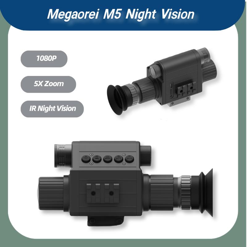 2025 Megaorei M5 Night Vision Riflescope 1080P 5x Zoom Optics Sight w/Infrared