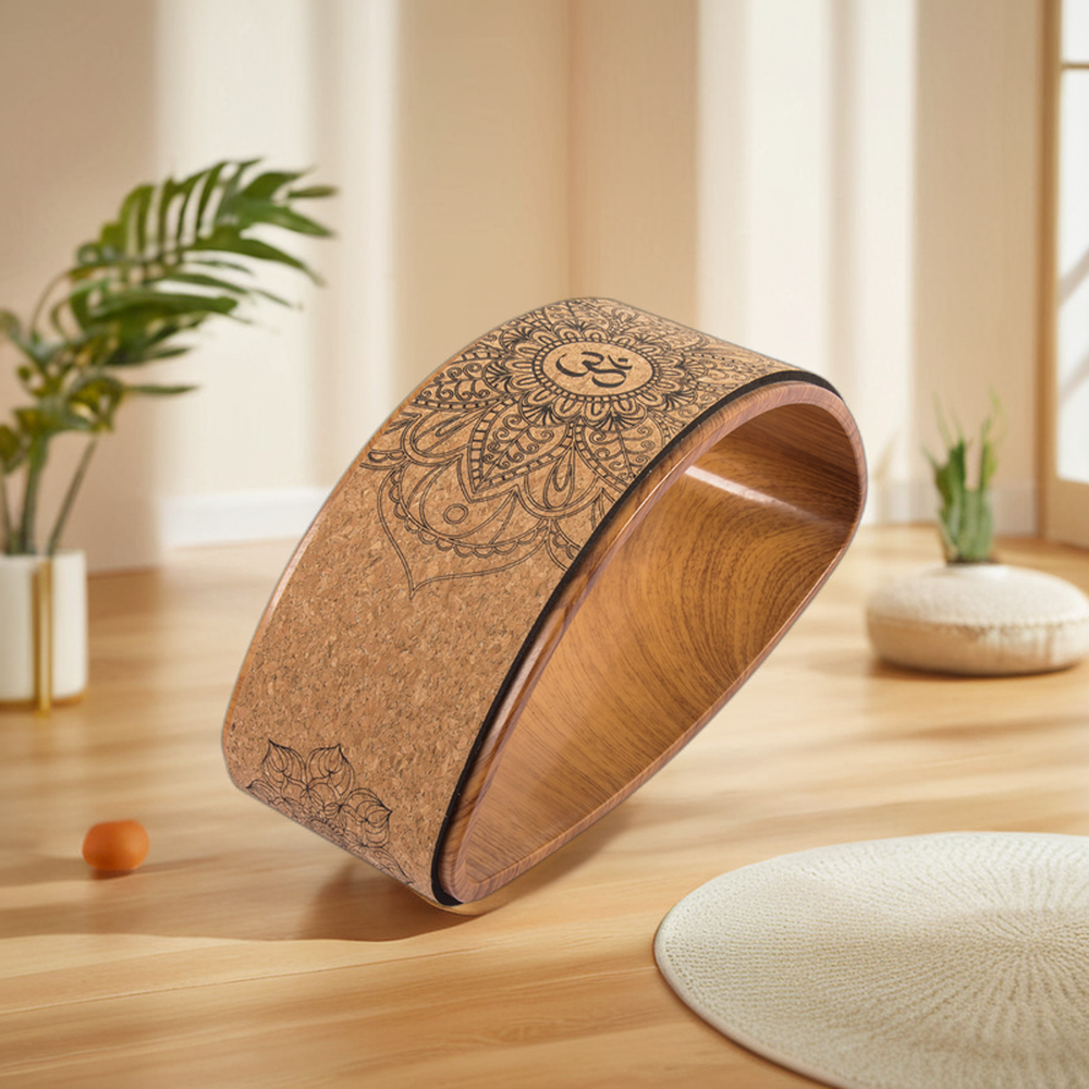 High Quality Yoga Circle Fitness Circle Massage Back Pain Pilates Wheels Cork Yoga Wheel