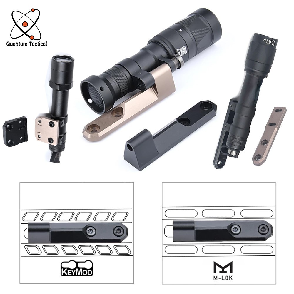 Tactical Flashlight Offset Side Mount Fit Keymod Mlok 20MM Picatinny SMR Rail For Wadsn M300M600 Weapon Scout Light Hunting Base