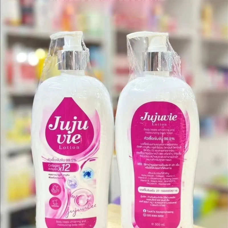 Thai Jujuvie dưỡng trắng da 500ml removing dark skin blemishes, moisturizing smooth white youthful skin บอดี้ ไวท์เทนนิ่ง โลชั่น