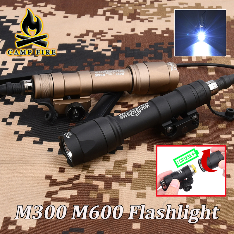 WADSN SF Surefir M300 M600 M300A M600C Tactical Flashlight Lanterna Torch Fit 20mm Rail Hunting Weapon Airsoft Accessories X300