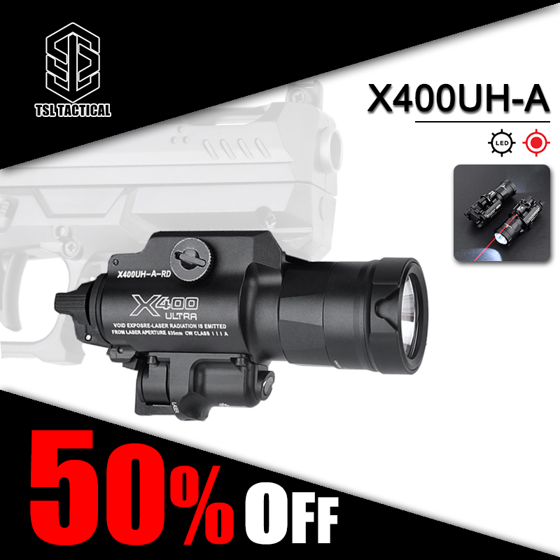 WADSN Metal Tactical X400 X400UH-A Hanging Pistol Light Red Dot Laser LED White Strobe Scout Light Fit 20MM Picatinny Rail