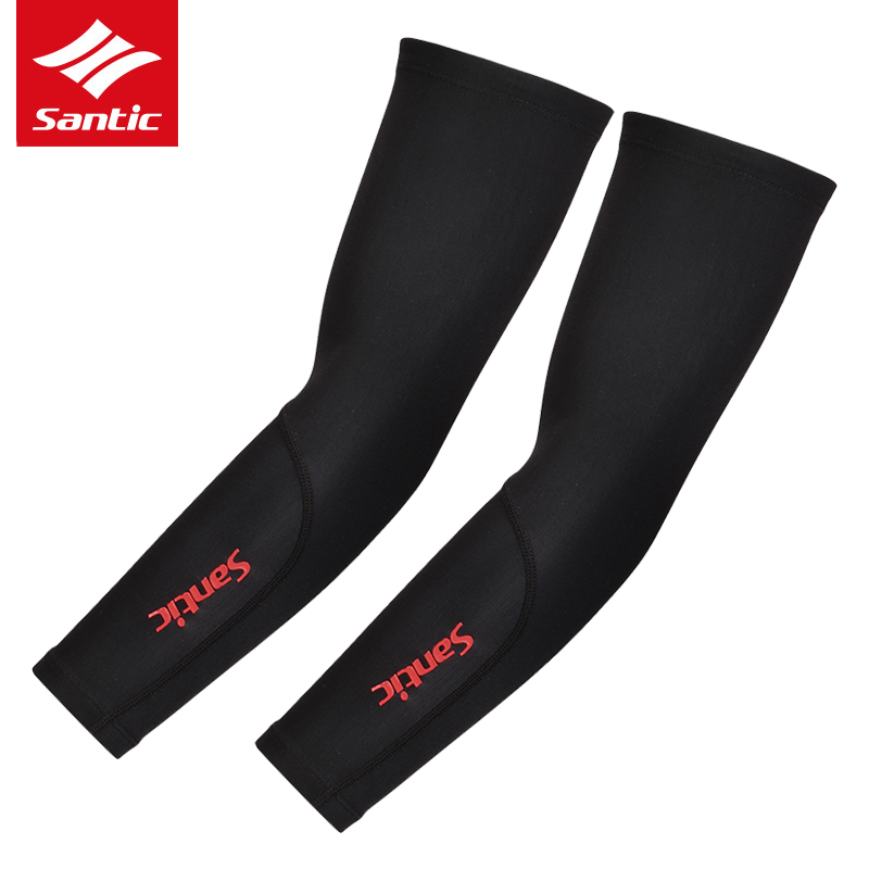 Santic Arm Sleeve 1 Pair Cycling Arm Warmers Thermal Fleece Sport Running Basketball Sleeves Armwarmers Mangas Para Brazo