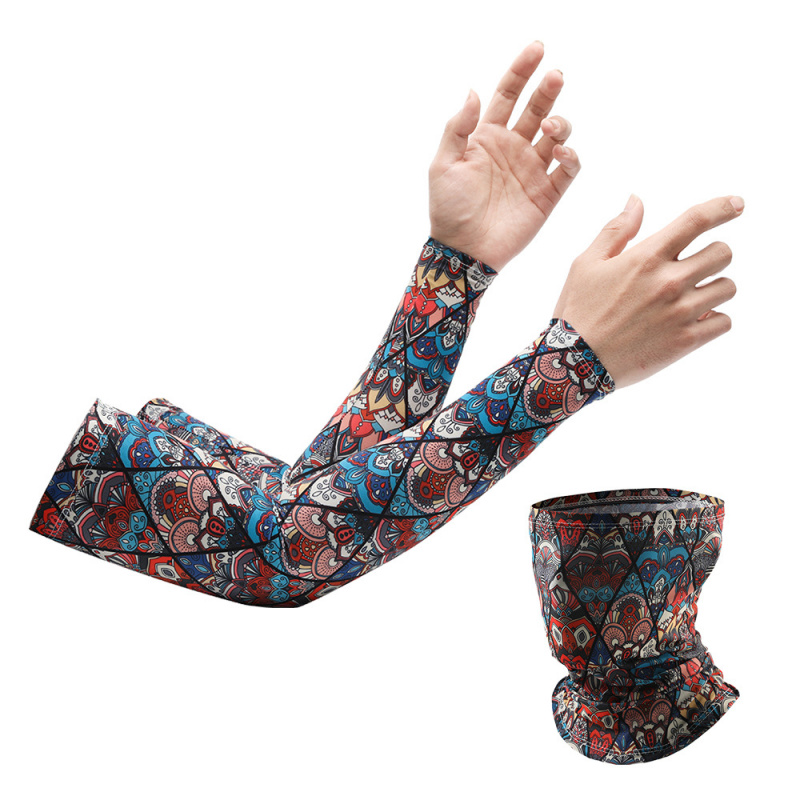 Sun Protection Arm Sleeves for Men and Women, Summer Ice Silk Outdoor Cycling Cool Arm Covers, UV Protection Arm Guards