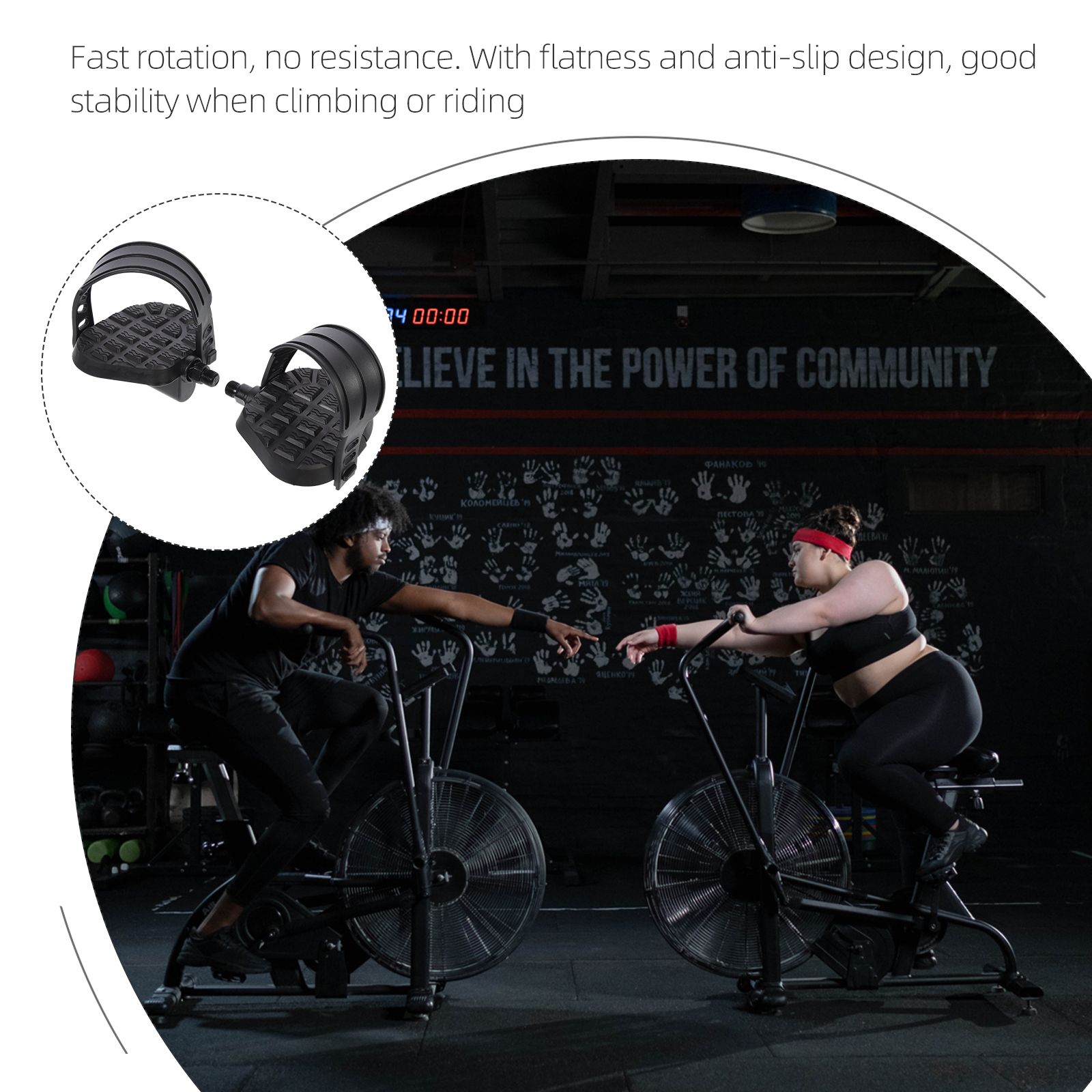 Pedals Foot Accessories Fitness Indoor Cycling Plastic Bicycle for Stationary Bike