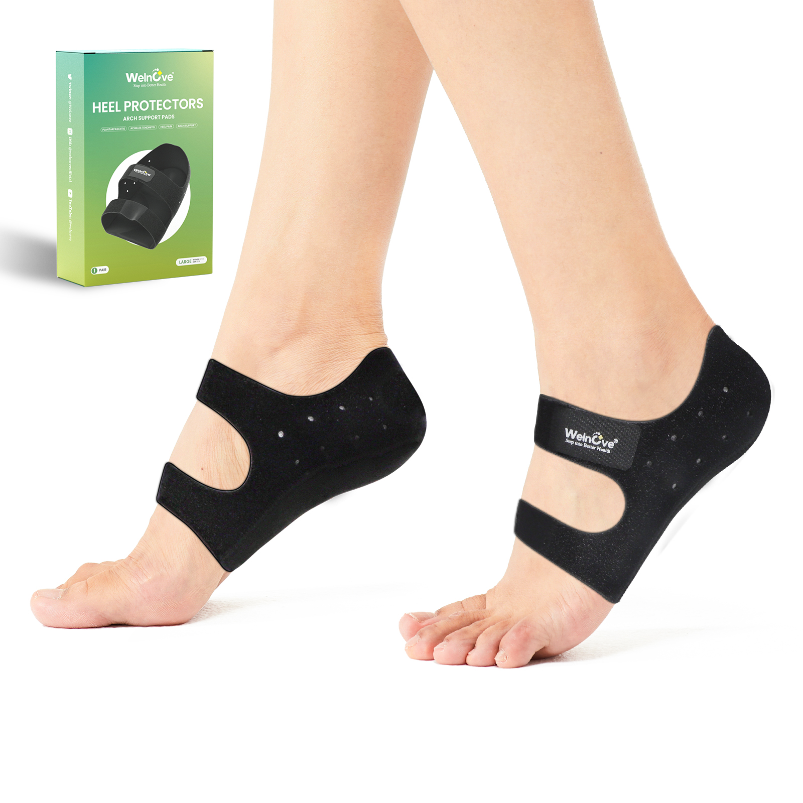 Gel Heel Cushion Feet Care Socks Heel Cups Pads Repair Heel Cover Pain Relief for Plantar Fasciitis Protectors Sleeves Health