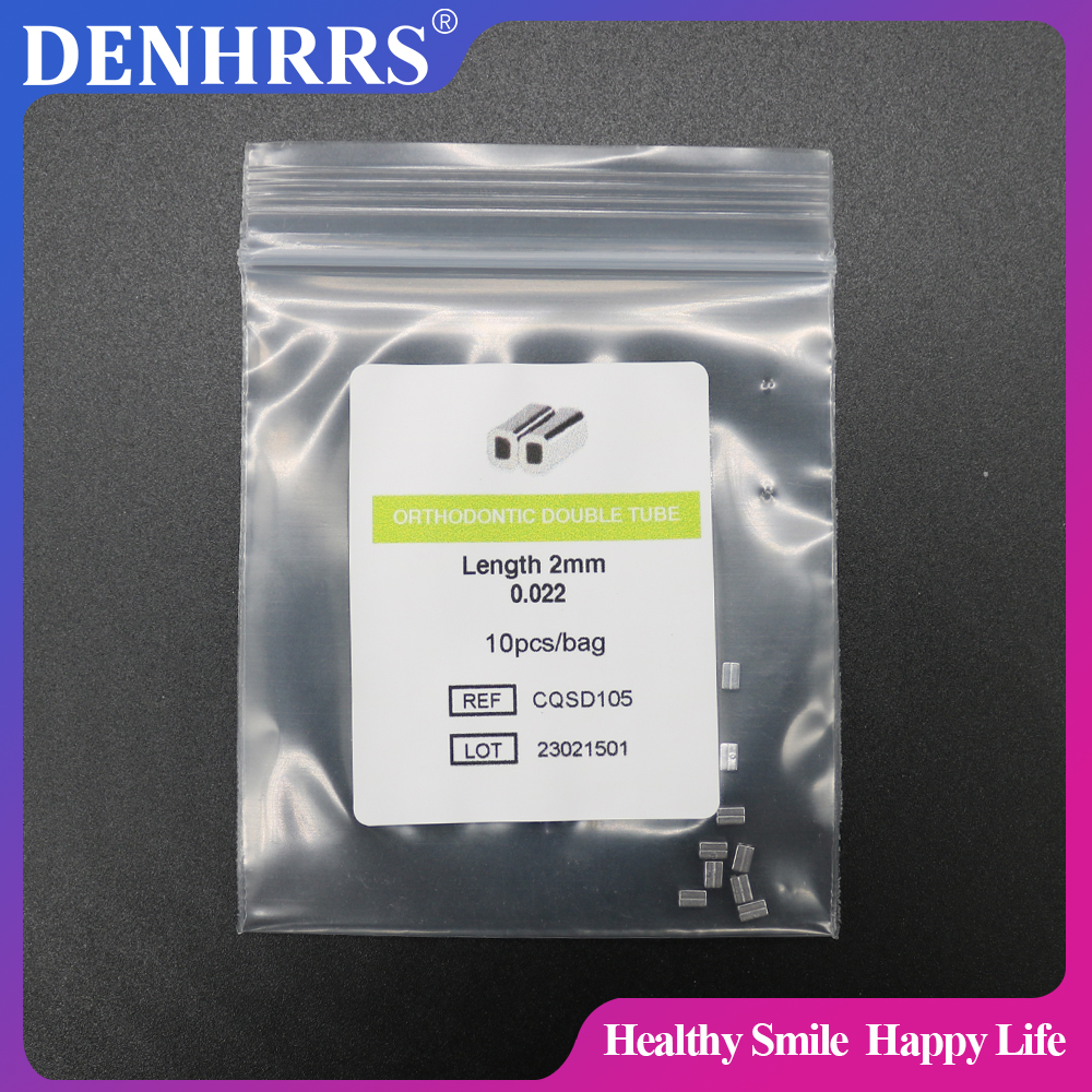 10Pcs/Pack Dental Sliding Crimpable Hooks Crimpable Cross Tube Double Tube