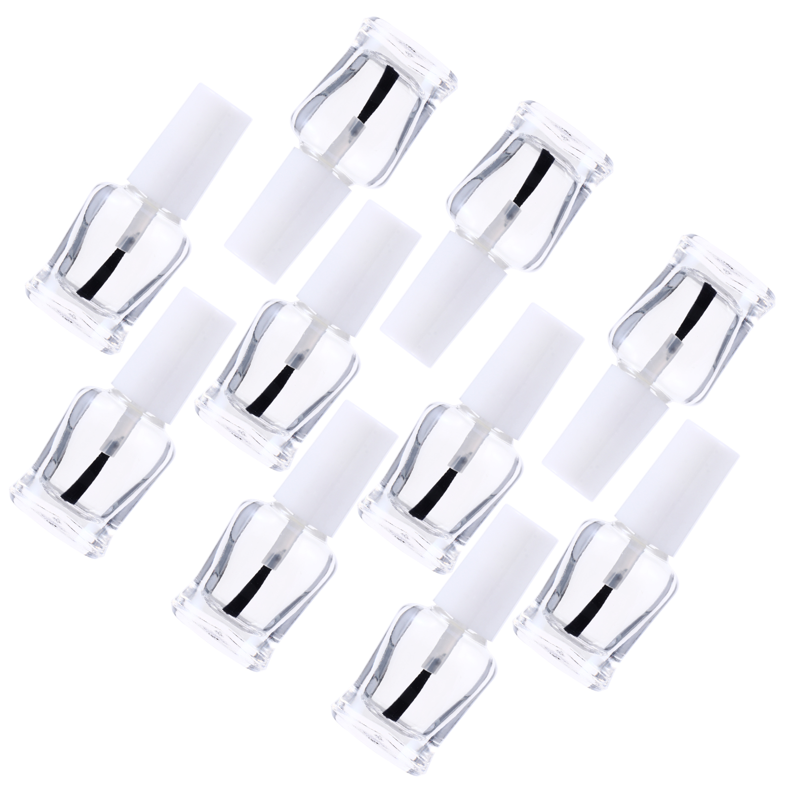 20pcs Nail Polish Glass Bottles Refillable Transparent Dispenser Empty Containers Subpackaging Art Supplies for Manicure