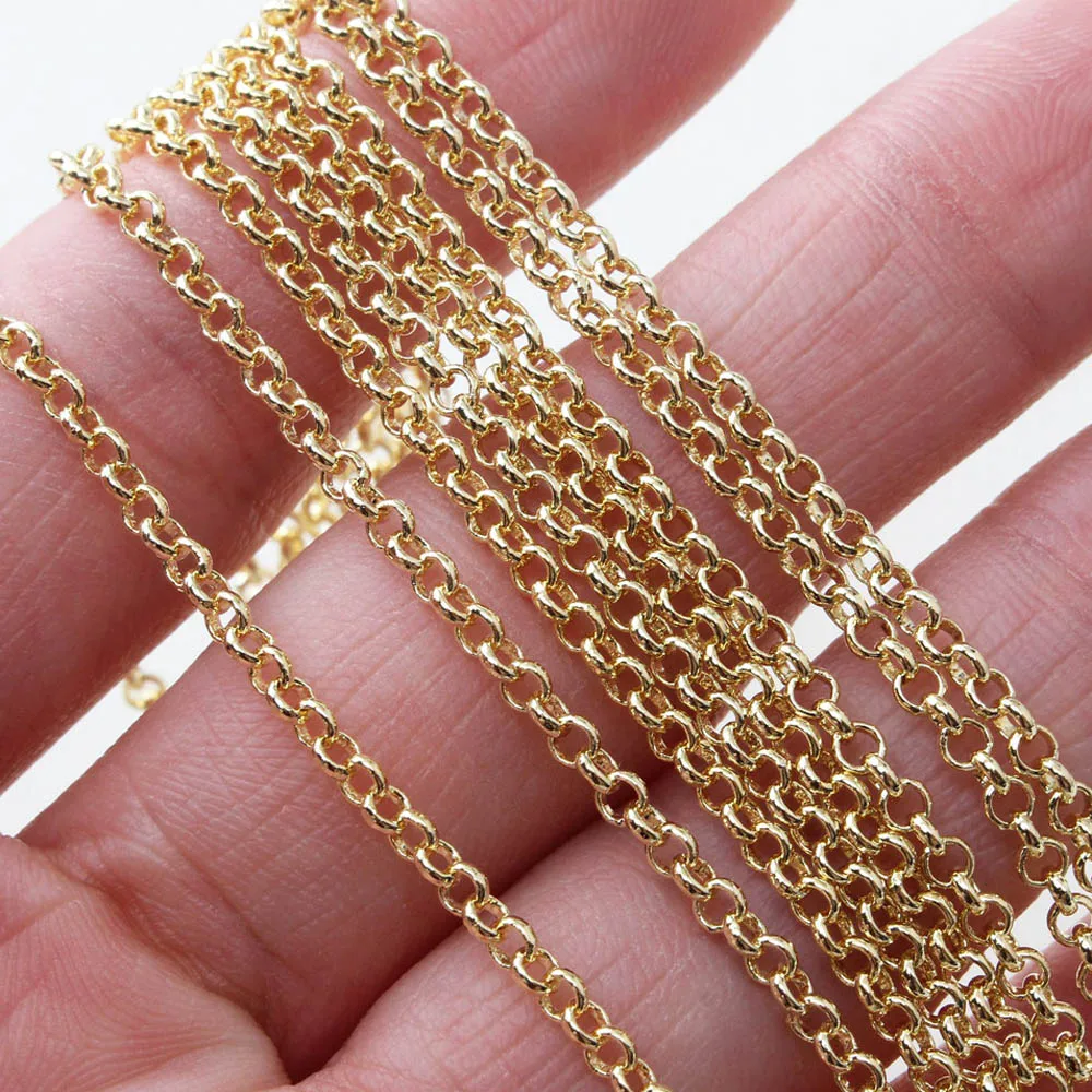 Length: 1m O-chain Diy Earrings Supplies Bracelet Necklace Jewelry Making Tools Accessories Copper Plated 18K Gold