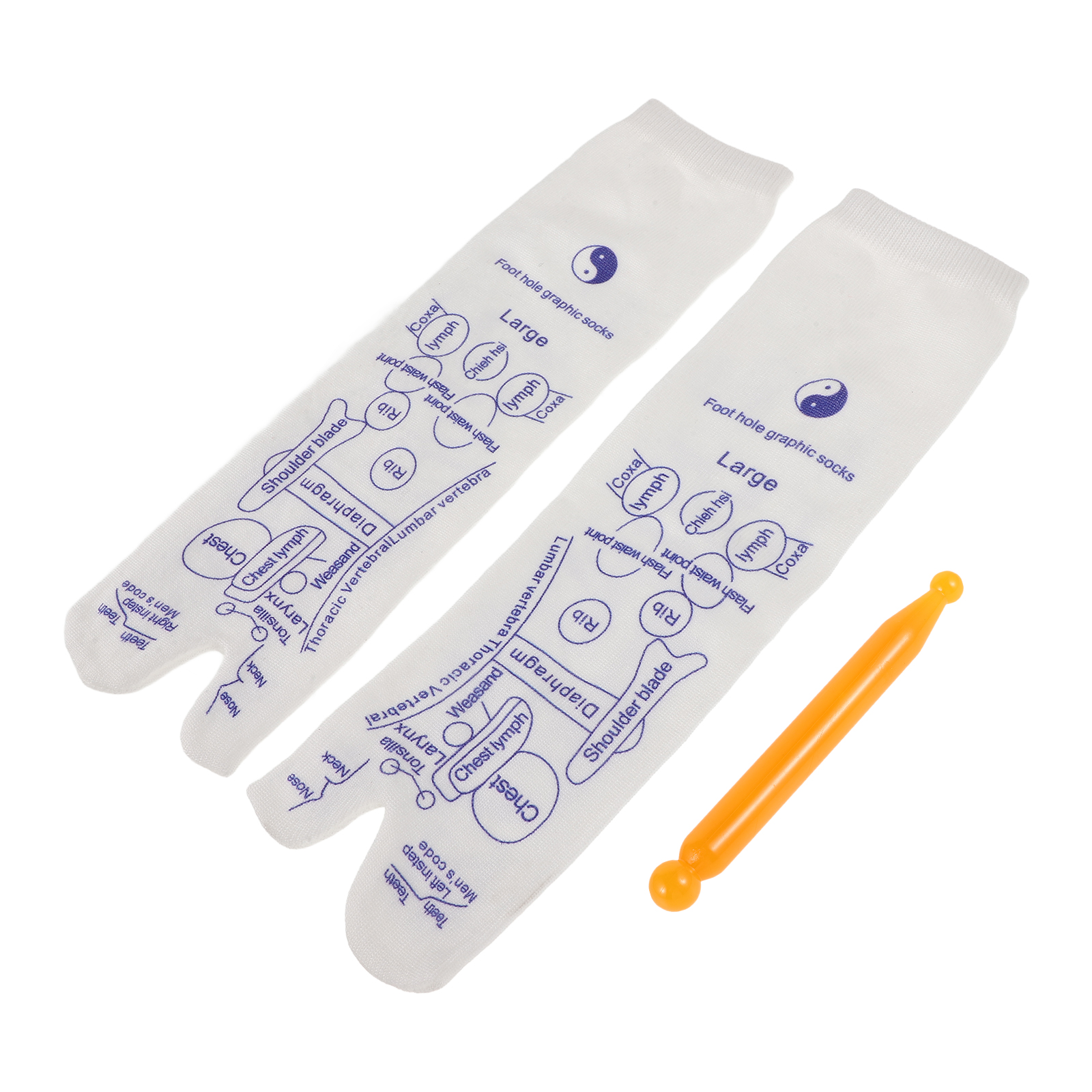 1 set Foot Massage Socks Elastic Acupressure Socks with Acupoint Stimulation for Plantar Fatigue Relief Durable Comfortable