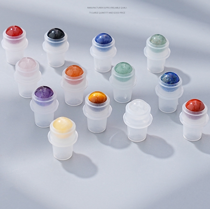 Wholesale 1000Pcs Stone Material Jade Color Roll Ball 16mm Crystal Semi-precious Stones Roller for 10ml Roll On Oils Vials