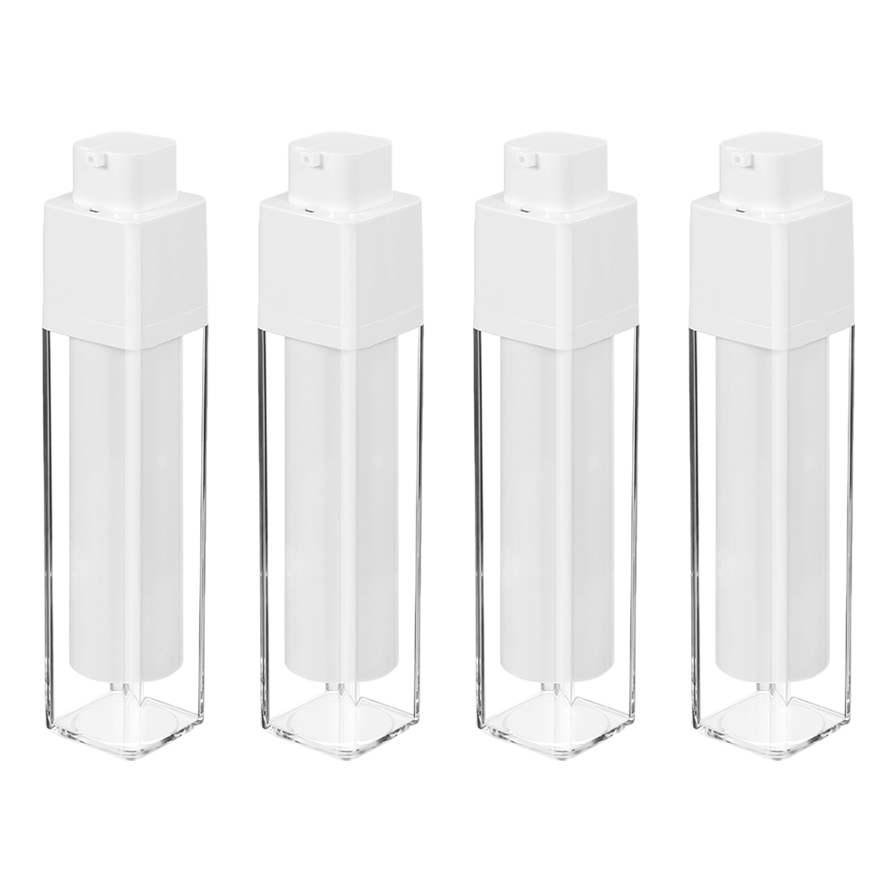 4pcs Lotion Bottle Vacuum Pump 50ml Transparent Airless Travel Plastic Dispensing Container Cream Storage Skincare Toiletries