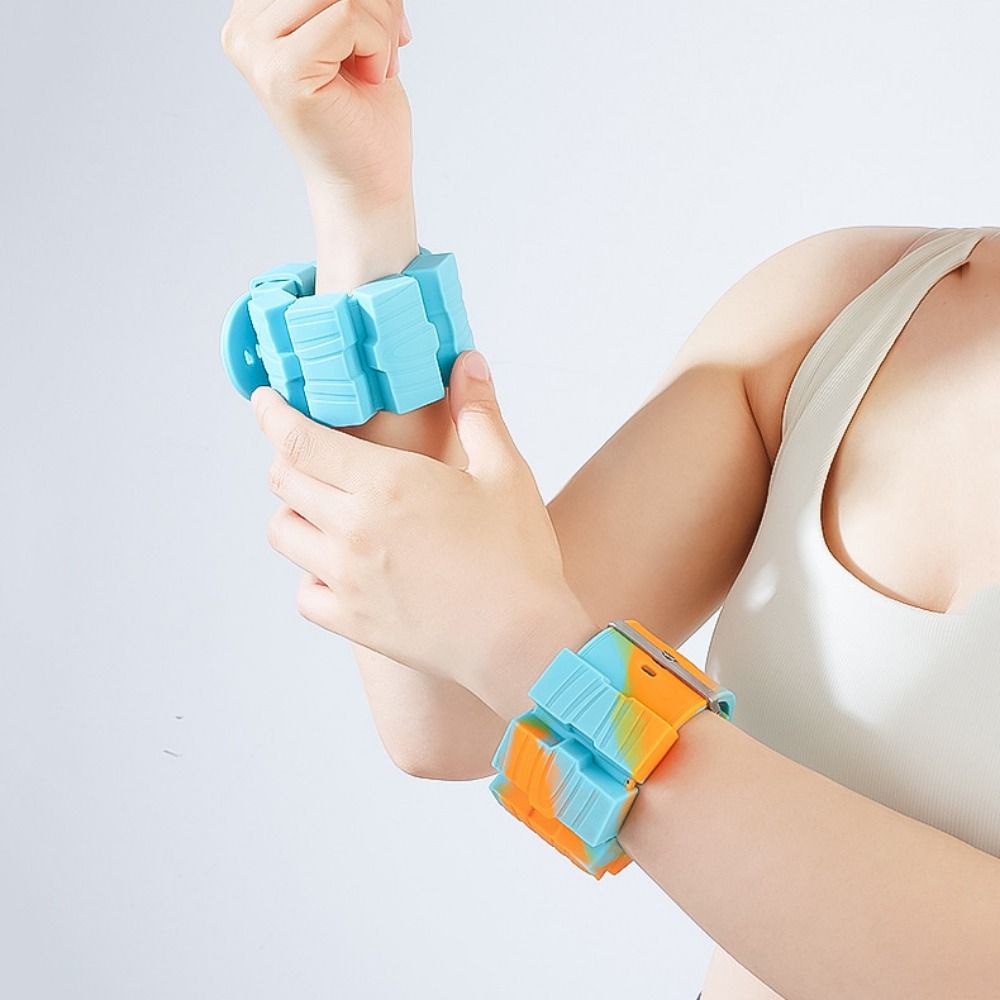 Adjustable Wrist Weight Bracelet Silicone Yoga Weighted Wrist Strap Skin Friendly Sweat-proof Weight-bearing Fitness Equipment