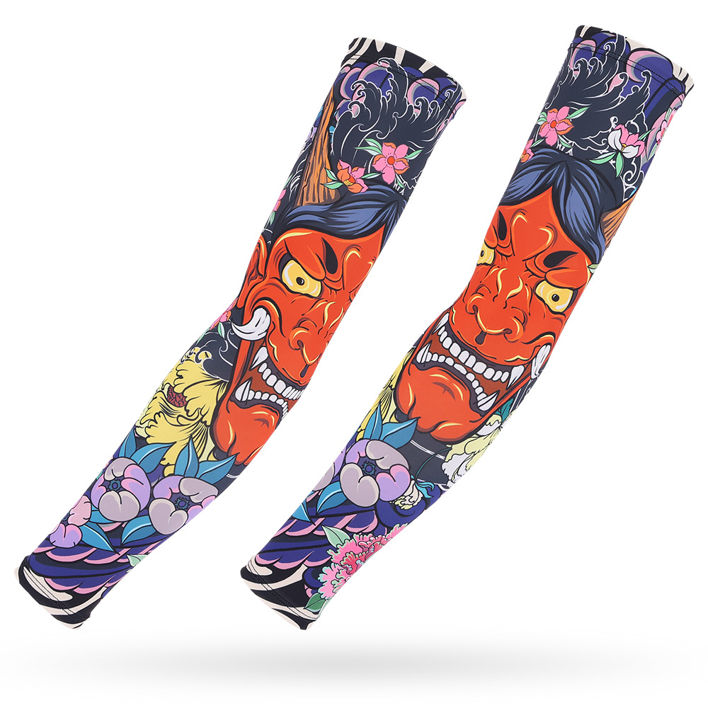 2Pcs Breathable Quick Dry Sun UV Protection Tattoo Sleeves Men Basketball Armguards Cuff Women Sports Cycling Arm Warmer Cover