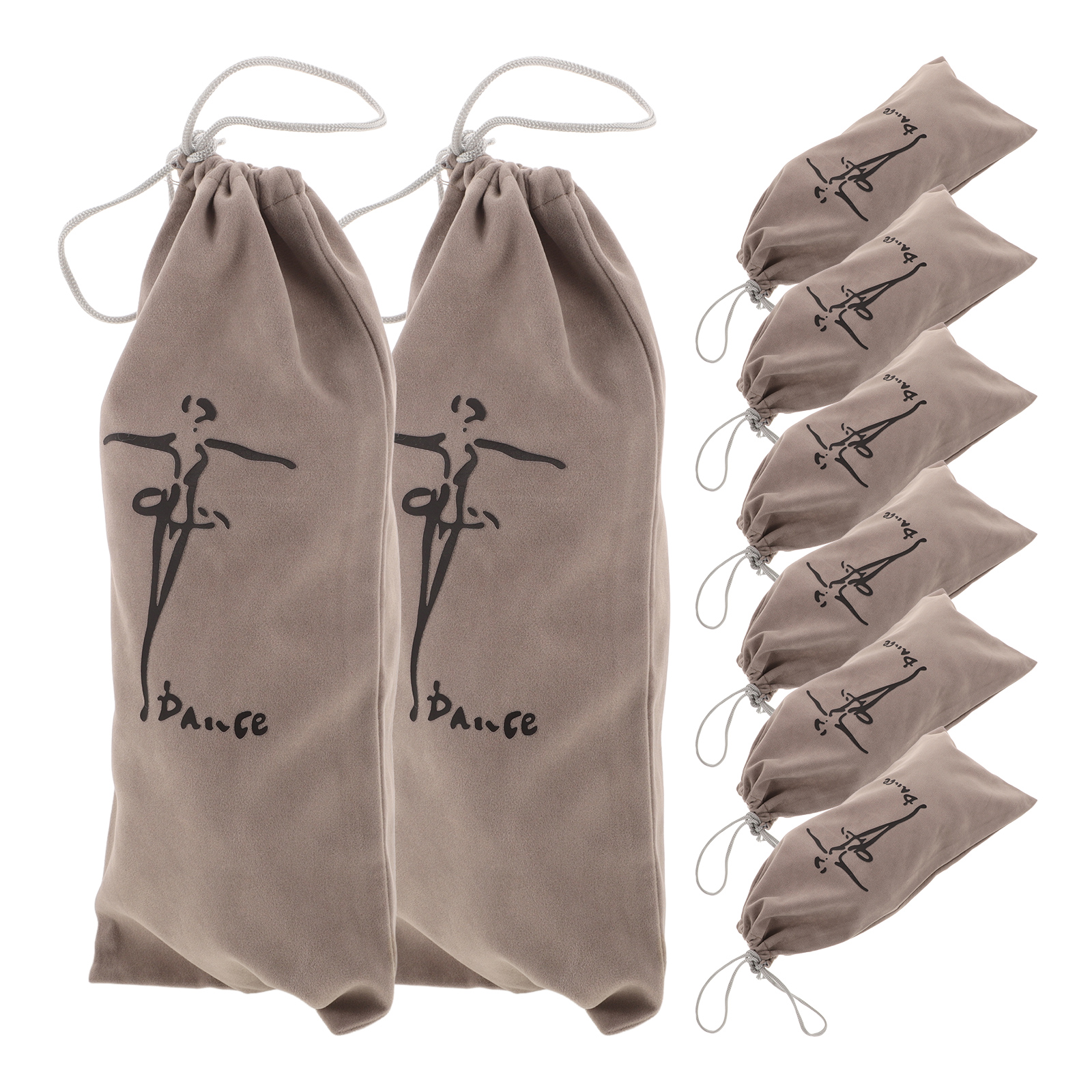 8pcs Dance Shoes Storage Bag Ballet Latin Organize Drawstring Flannel Dustproof Bags Girls Shoe Pouch Accessories