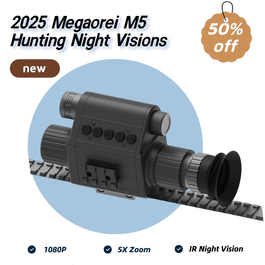 Megaorei M5 2025 Hunting Camera Night Vision Monocular 1080P 5x Zoom 940nm IR