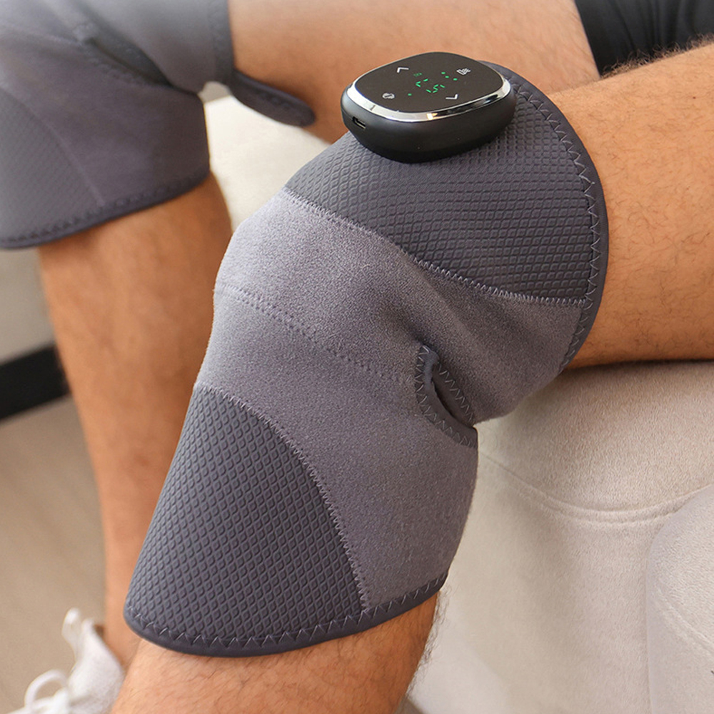 1PCS Heated Knee Brace, Cordless Heated Knee Massager with 3 Heating Levels 5 Vibrations, Elbow and Knee Pain Relief Heating Pad