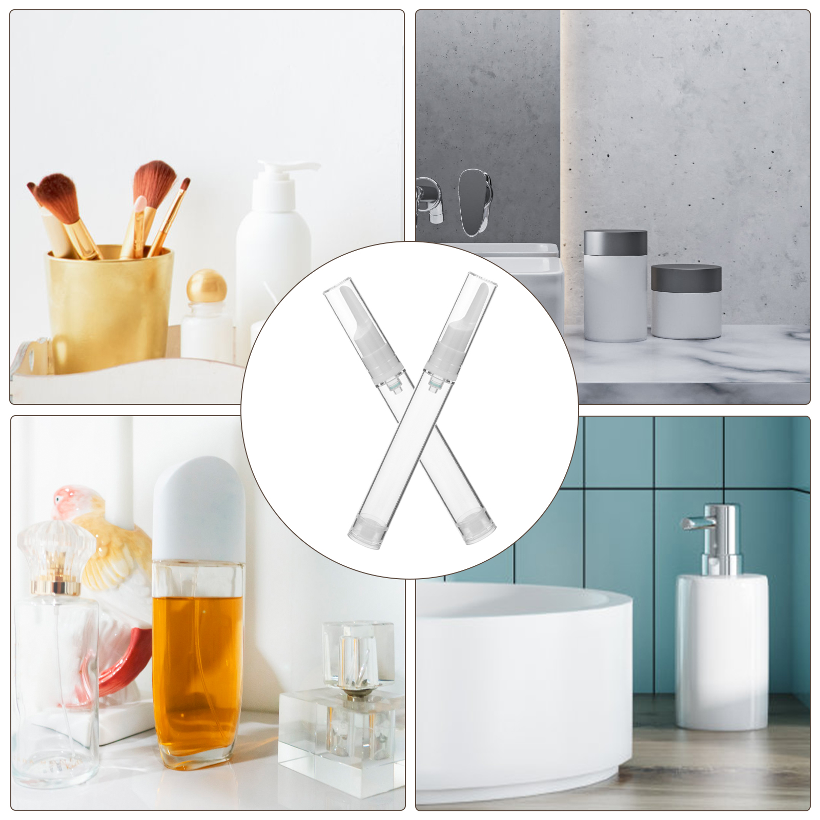 10pcs Eye Cream Vacuum Bottle 15ml Portable AS Airless Pump Skincare Containers Travel Moisturizer Packaging Empty