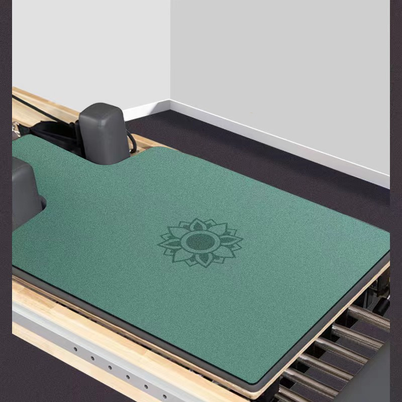 Custom Anti Slip Marble Yoga Non Slip Suede Reformer Mat PU Rubber Pilates Mat for Reformer With Logo Carry Bag