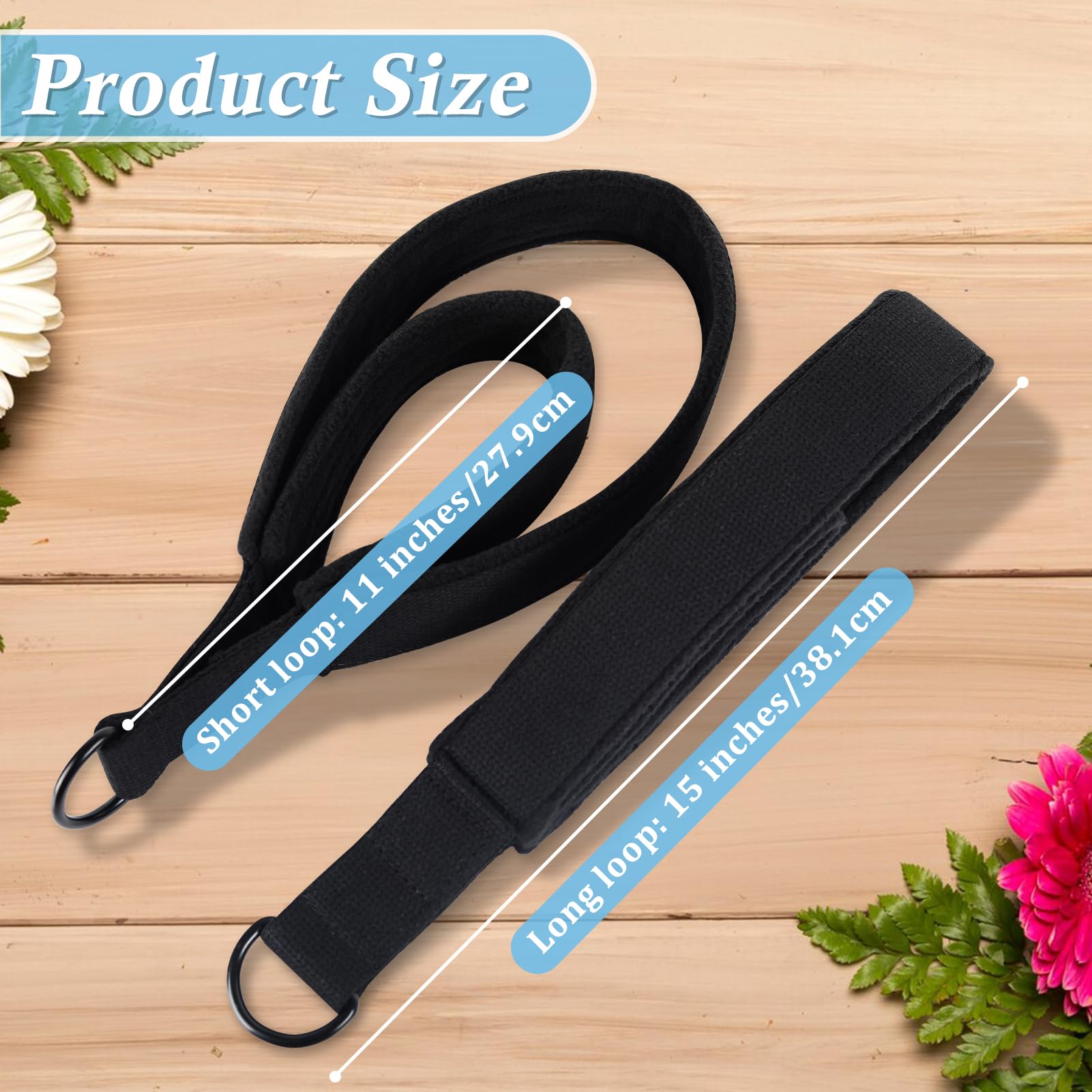 Pilates Leg Straps Lightweight Yoga Loop Straps Useful Solid D-ring Pilate Reformer Fitness Yoga Straps for Gym & Home Workouts