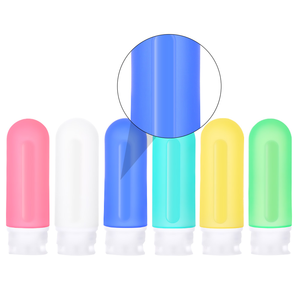 6 Pcs Travel Bottle Set Portable Silicone Containers Empty Refillable Leak Proof Bottles Shampoo LiquidSoap Lotions Creams