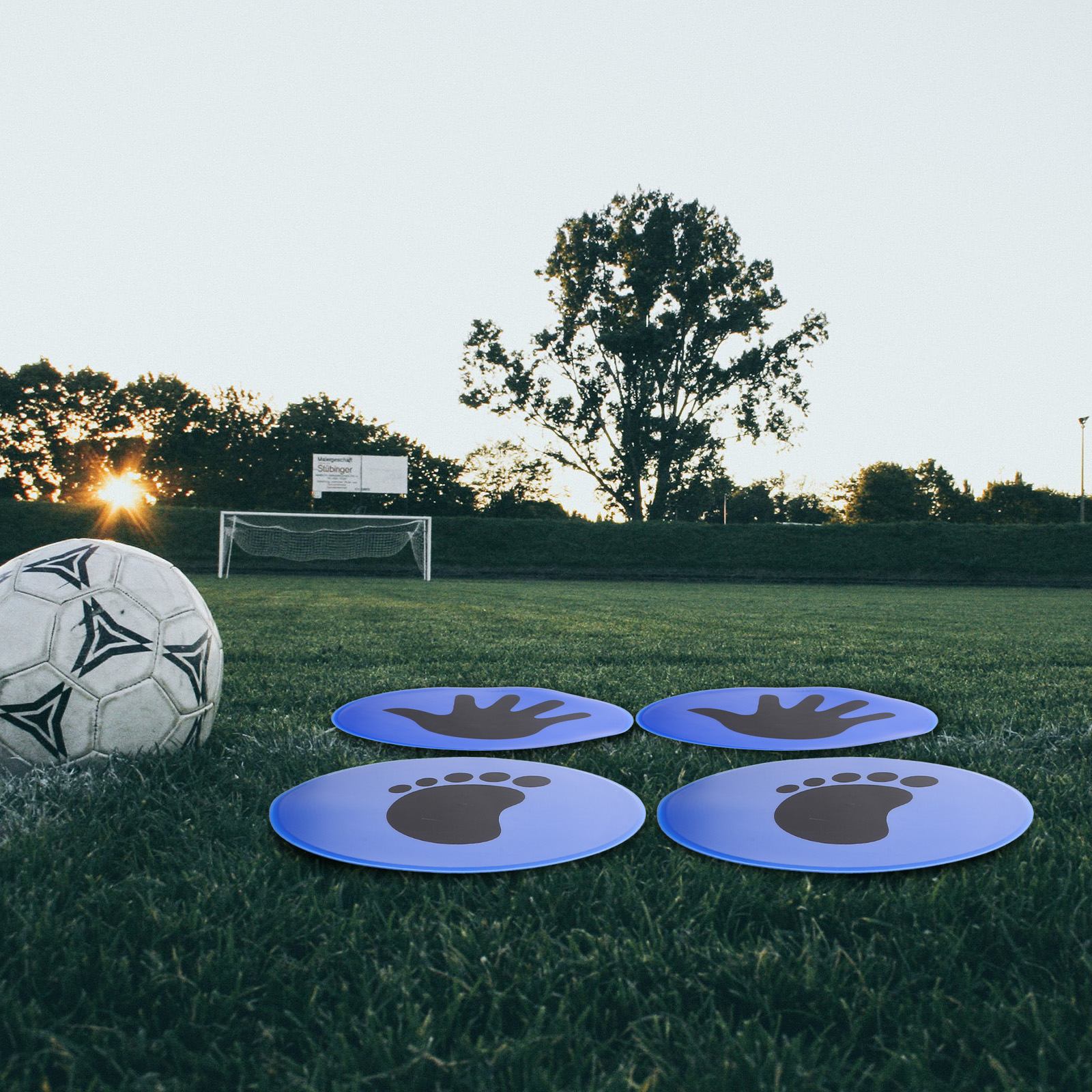 2 Pairs Landmark Mat Football Soccer Training Equipment Floor Stickers Pvc Supplies Signs