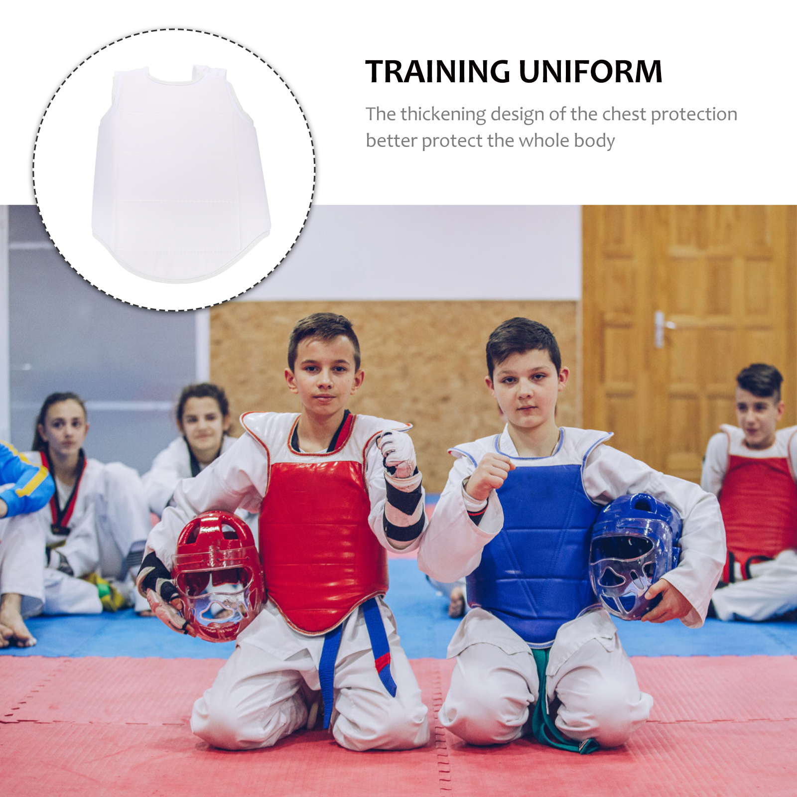 Kids Chest Protector Vest Thickening Anti Collision Protective Gear for Taekwondo Karate Kickboxing Toddler Training