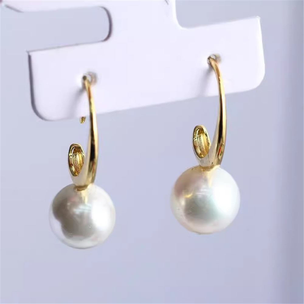 Gold Plated Pearl Earring Settings, DIY Jewelry Making Supplies, Blank Ear Stud Bases for Handmade Accessories, No Pearl
