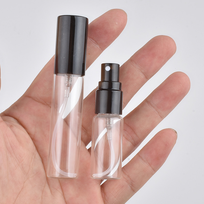 20pcs/lot 5ml 10ml 15ML Portable Glass Refillable Perfume Bottle With Aluminum Atomizer Empty Parfum Case For Traveler