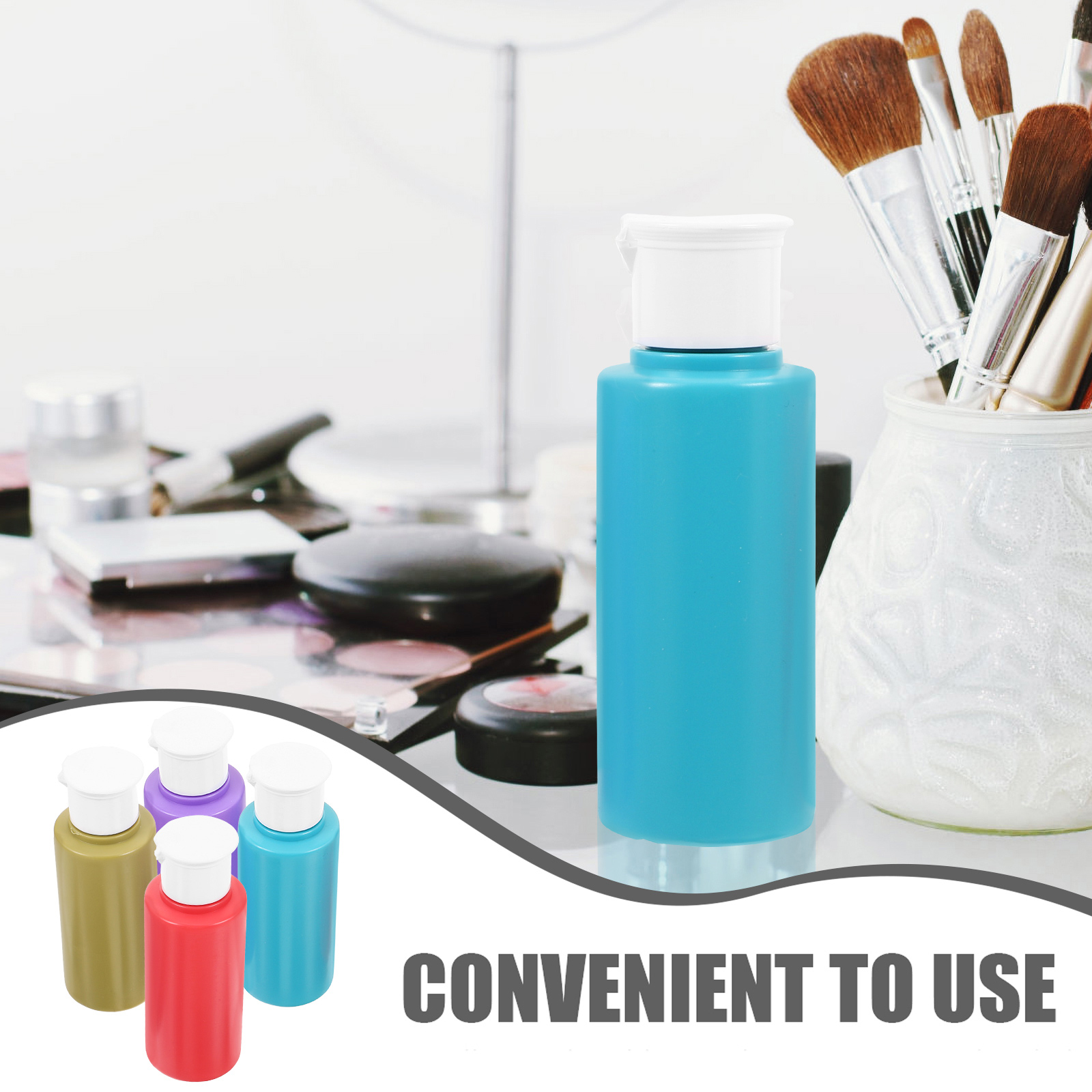 4 Pcs 60mL Travel Shampoo Bottles Reusable Squeeze Lotion Dispenser Leak Proof Portable Empty Bottle Set for Business Trip