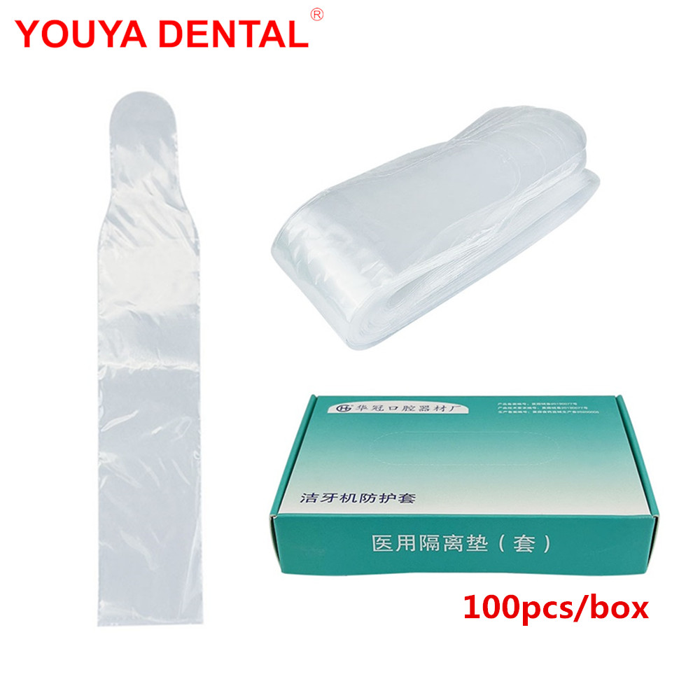 100pcs/box Dental Ultrasonic Scaler Protective Sheath Sleeve Cover Disposable Handle Film   Dentist Materials Dentistry Products