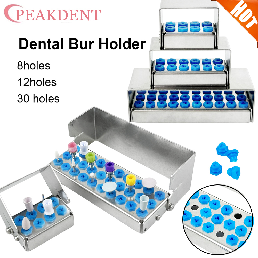8/12/30 Holes Dental Bur Holder Autoclave Sterilizer Case Endo File Disinfection Box Organizer