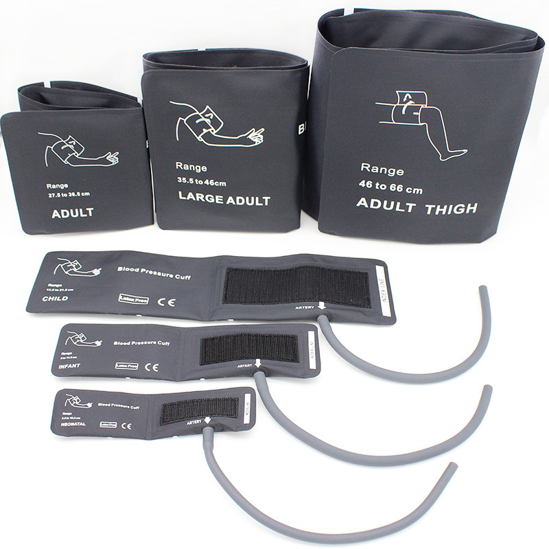 Without Internal capsule,6 sizes(Neonate,Infant,Child,Adult,Large Adult,Thigh )reusable nylon Cuff.