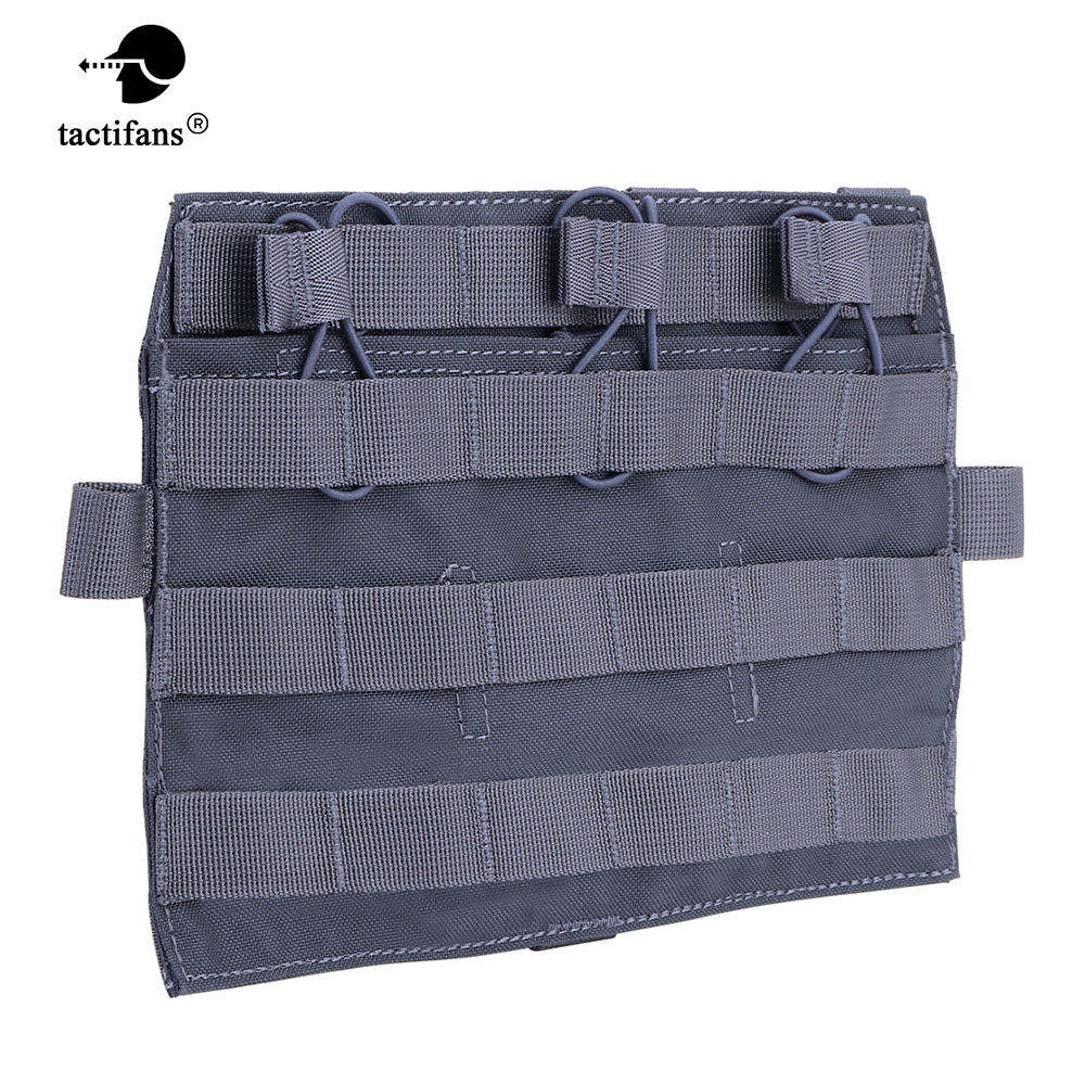 Tactical Nylon Triple Magazine Pouch 5.56 M4 MOLLE Panel Flap Detatchable Front Plate AVS JPC Vest Airsoft Hunting Accessories