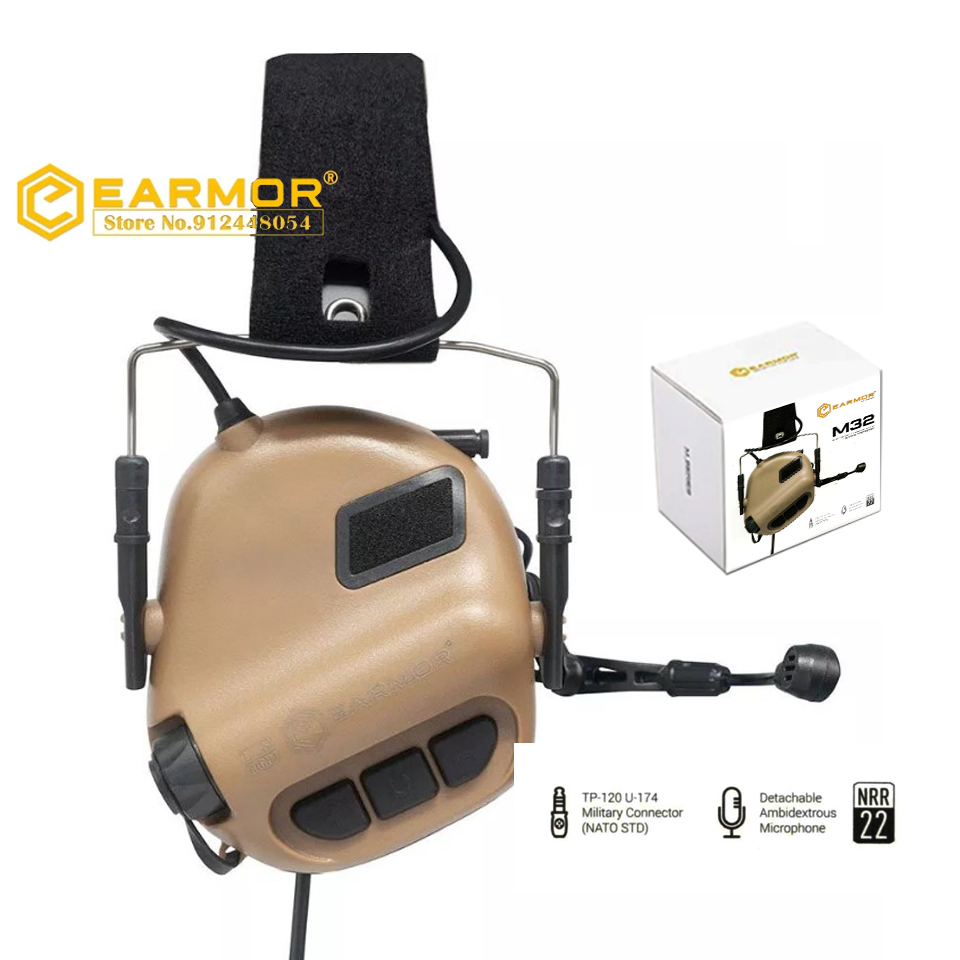 EARMOR M32 MOD4 IPSC Shooting Headset Hearing Protection Airsoft Tactical Headset Aviation Communication Earphone