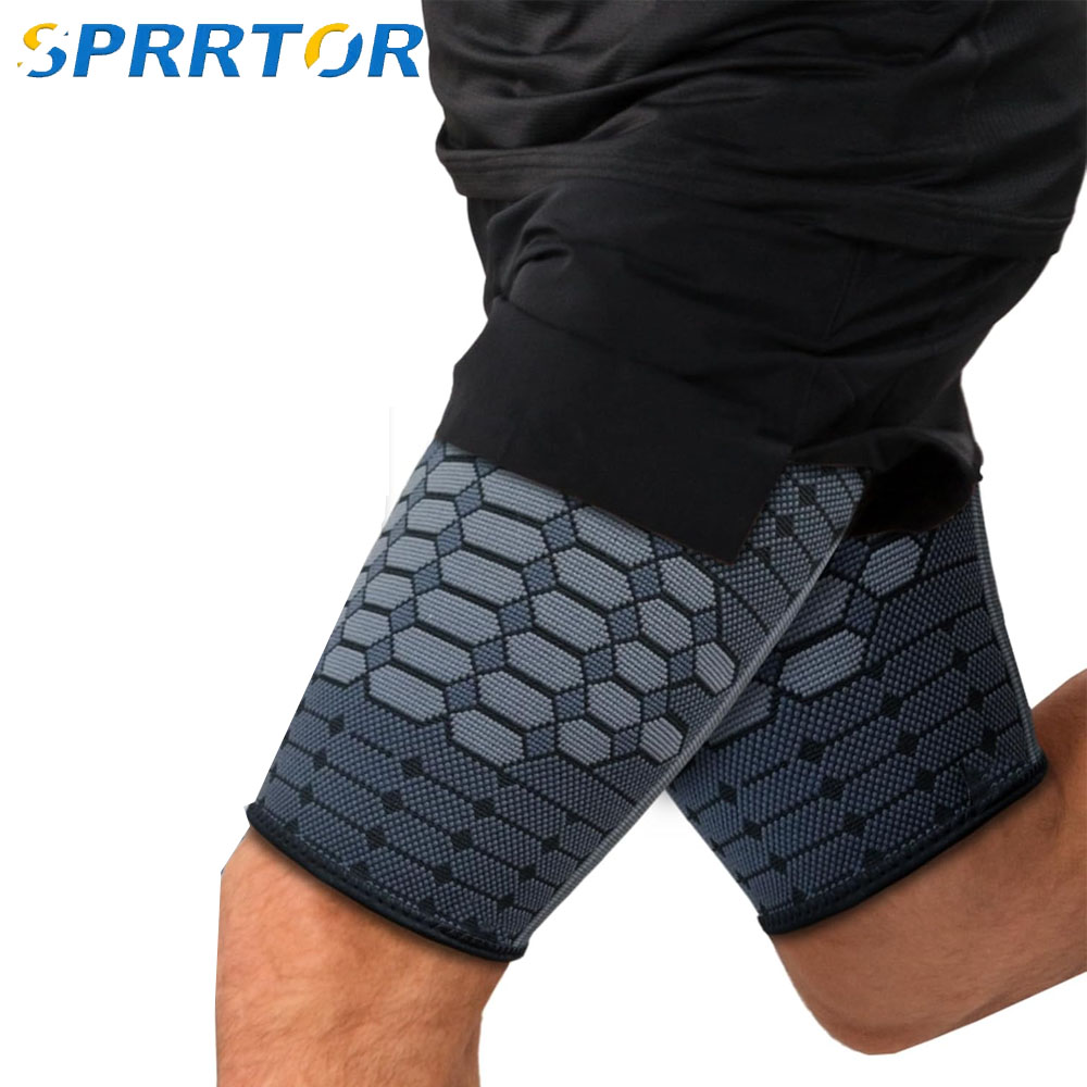 1Pair Thigh Compression Sleeve,Non-Slip Thigh Wrap & Hamstring Brace,Groin Compression Wrap for Workout & Muscle Recovery