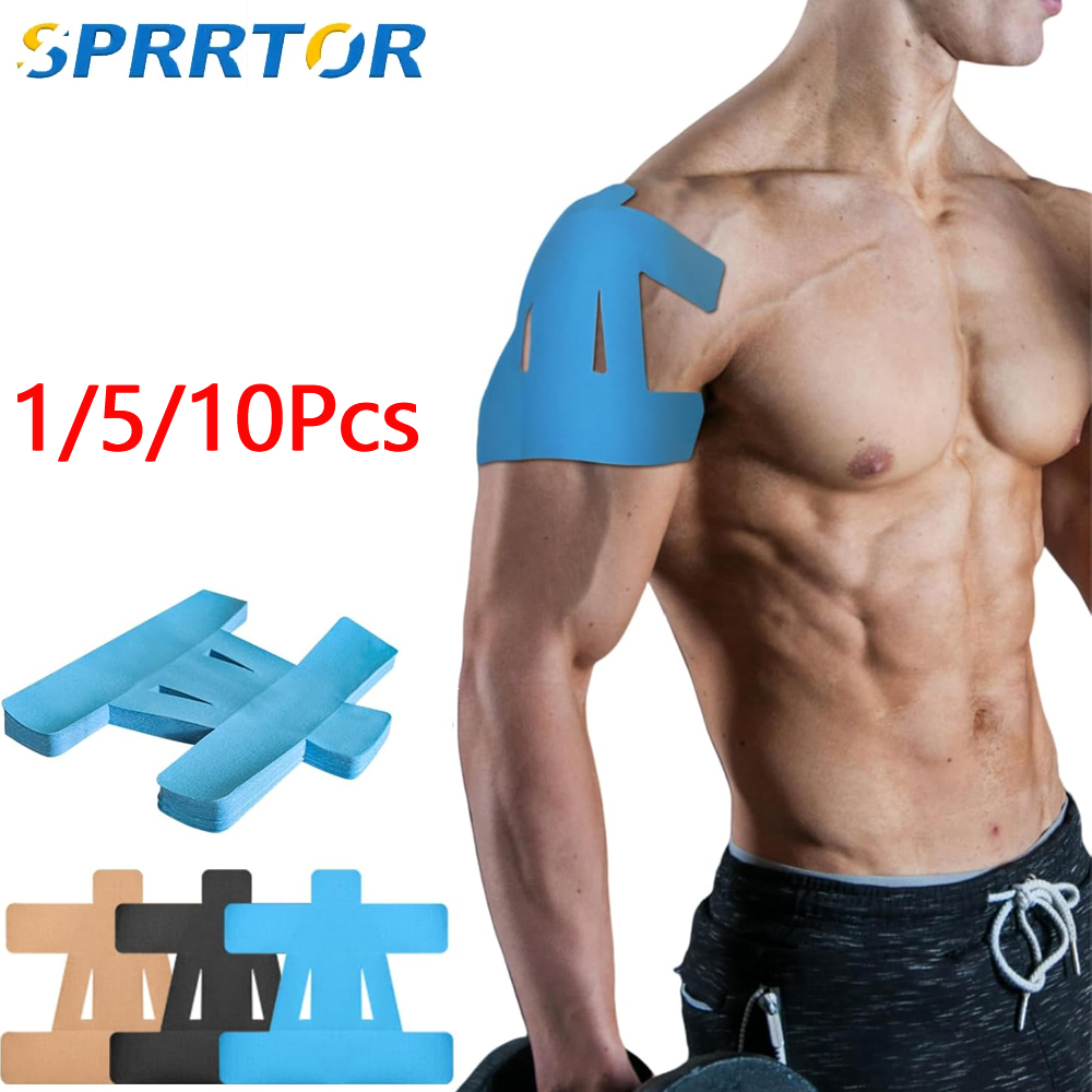 1/5/10Pcs Precut Kinesiology Tape for Shoulder,Shoulder Support & Stability,Shoulder Pain Relief Athletic Tape - Free Tape