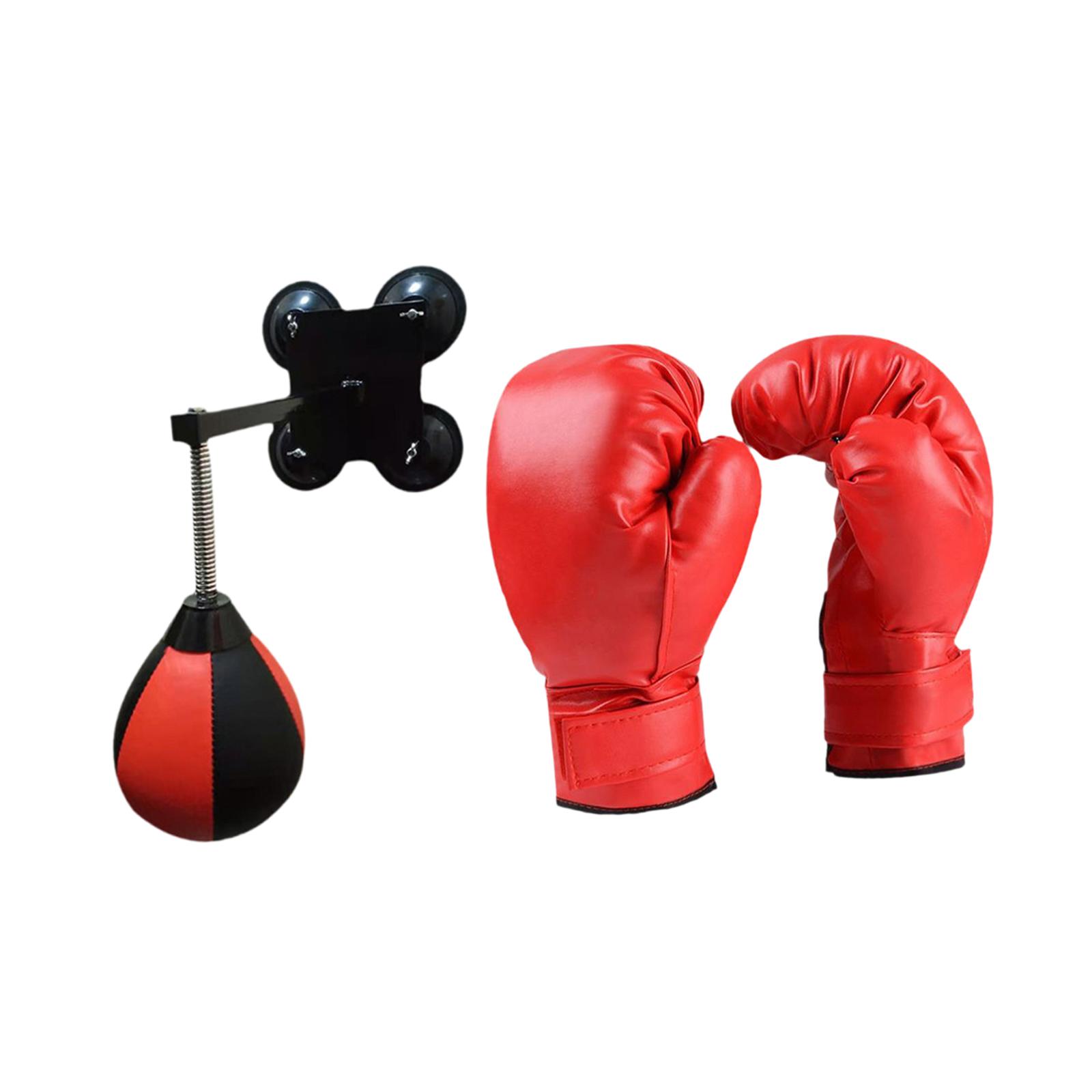 Speedball with Gloves Wall Mount Boxing Reflex Ball Boxing Punching Bag Speed Bag for Sports Workout Fitness Home Gym Taekwondo