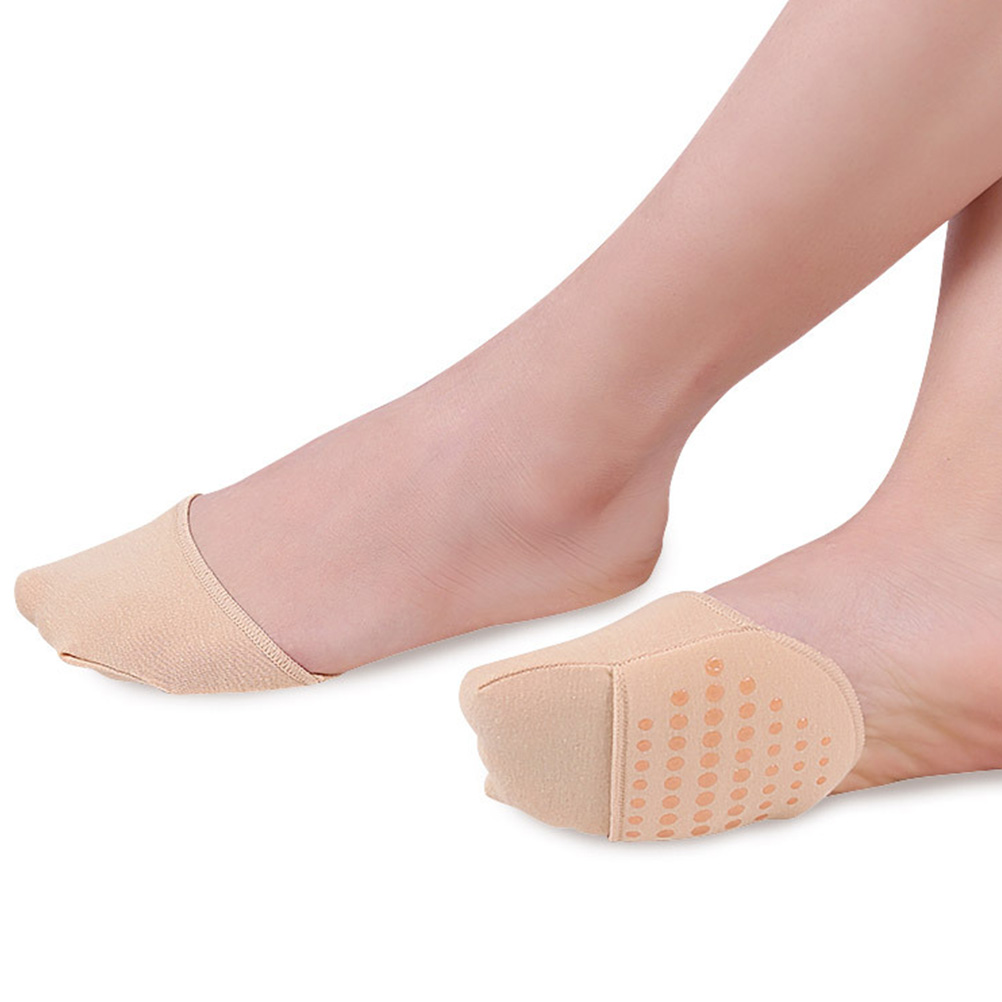 2 Pairs Anti-slip Silicone Women Shoe Insoles Sponge Forefoot Cushion Non-slip Half Palm Socks Forefoot Pad Breathable Socks