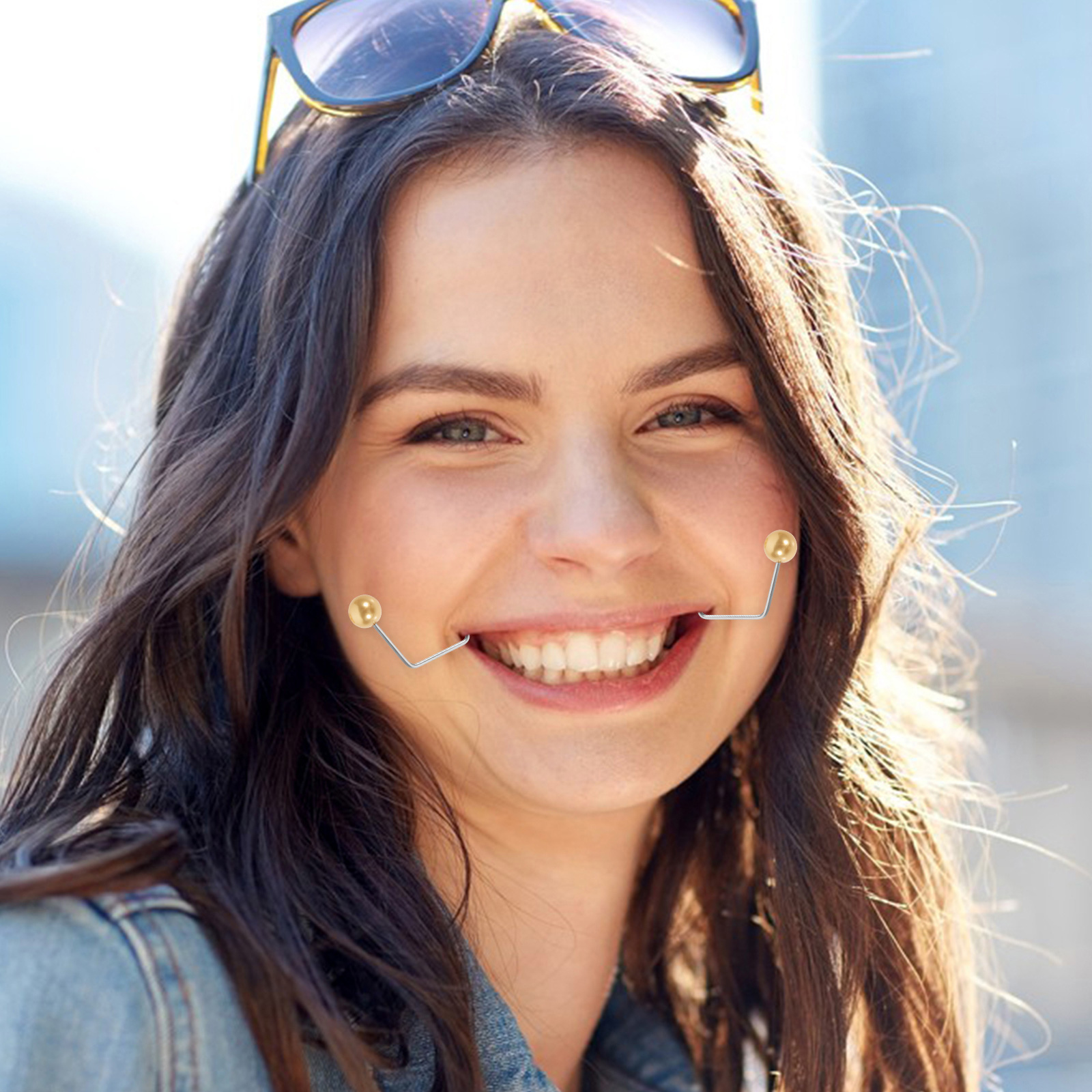 Fashionable Training Device Metal Facial Exerciser For Cheeks Shape Enhancement 2Pcs